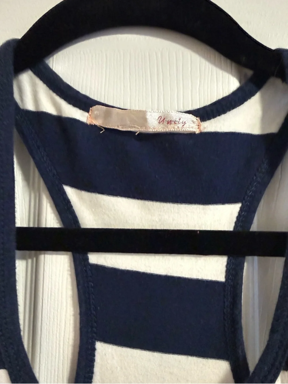 Unity Navy & White Striped Racerback Tank Top - Picture 3 of 3